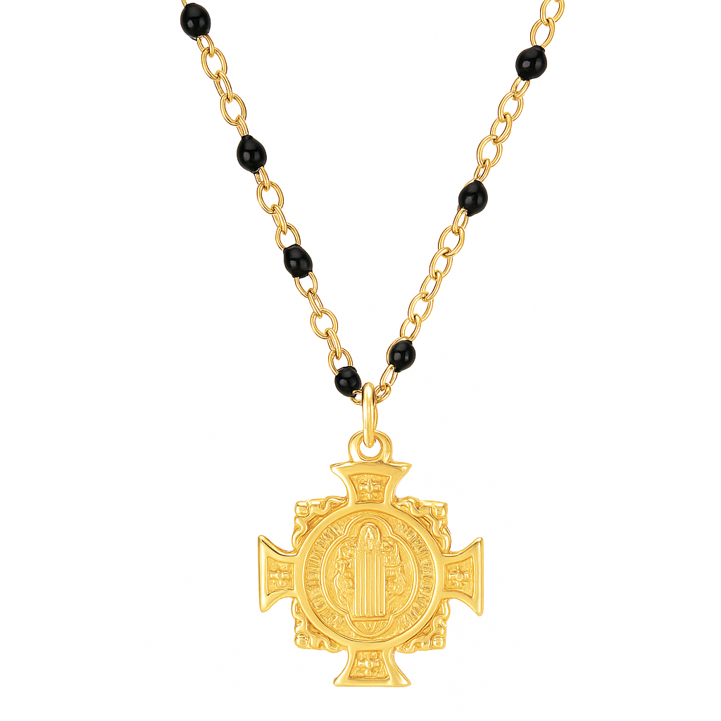 Zayla Cross Pendant Enamel Beaded Necklace - Ellie Vail Jewelry