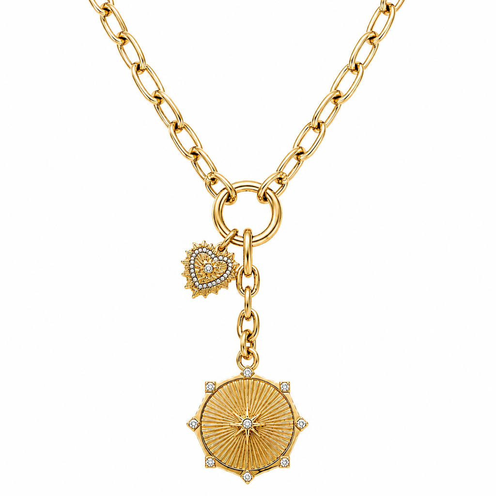 Linden Toggle Chain Medallion Lariat Necklace – Ellie Vail