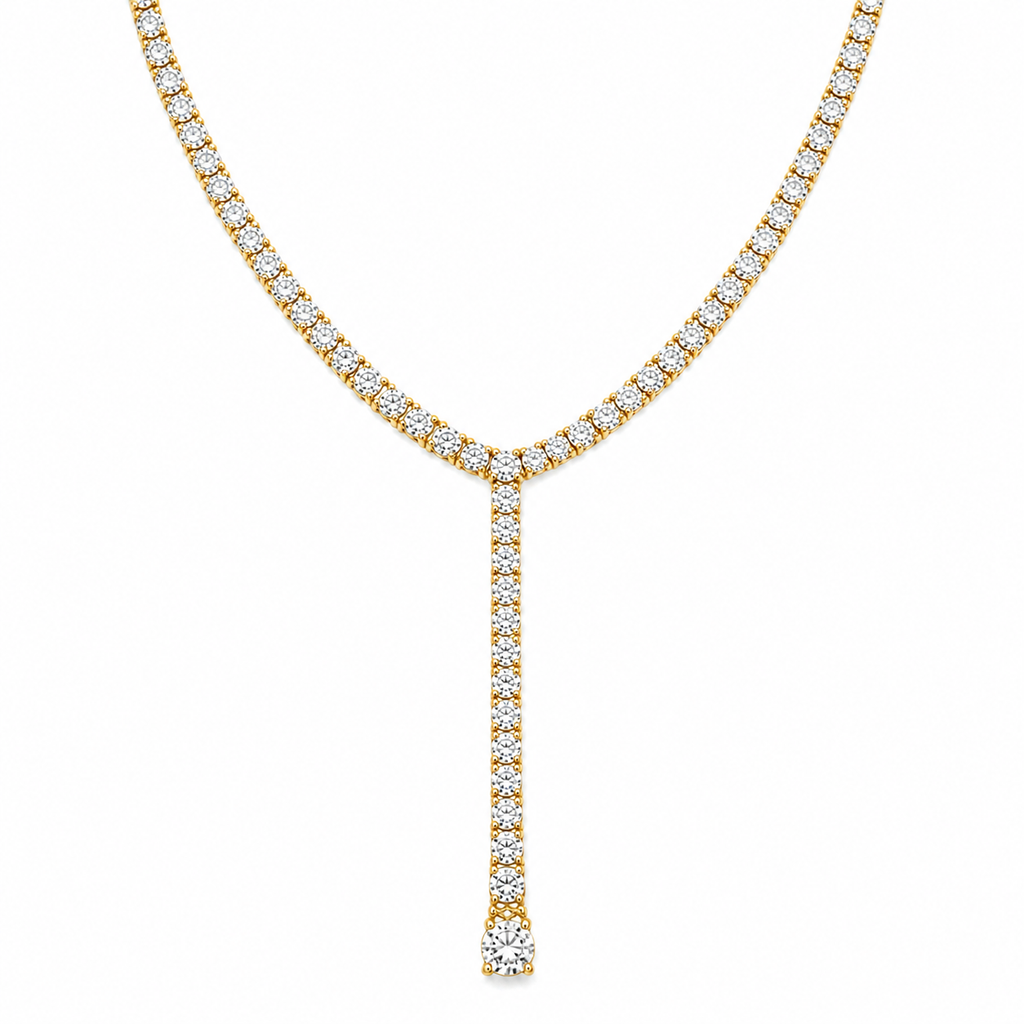 Jahzara Tennis Lariat Necklace – Ellie Vail