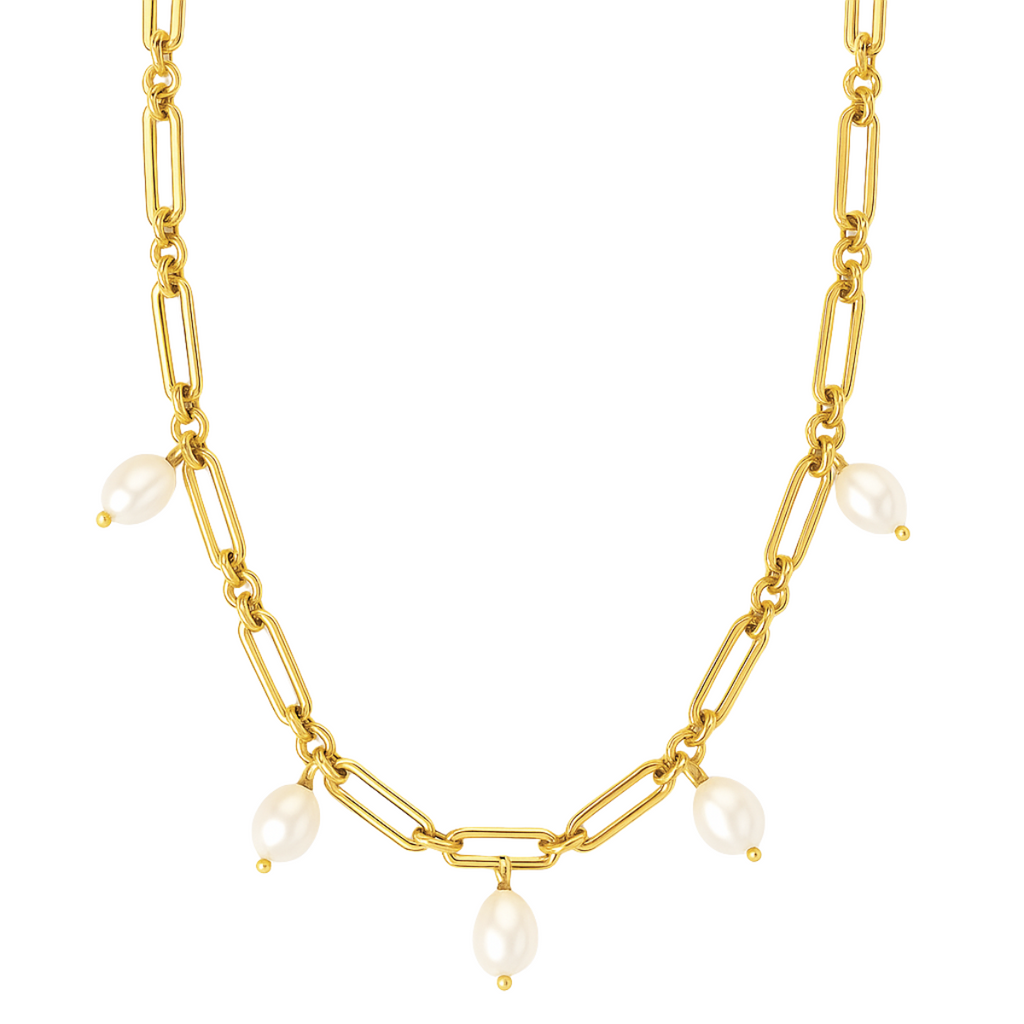 Kendall Toggle Chain Pearl Necklace – Ellie Vail