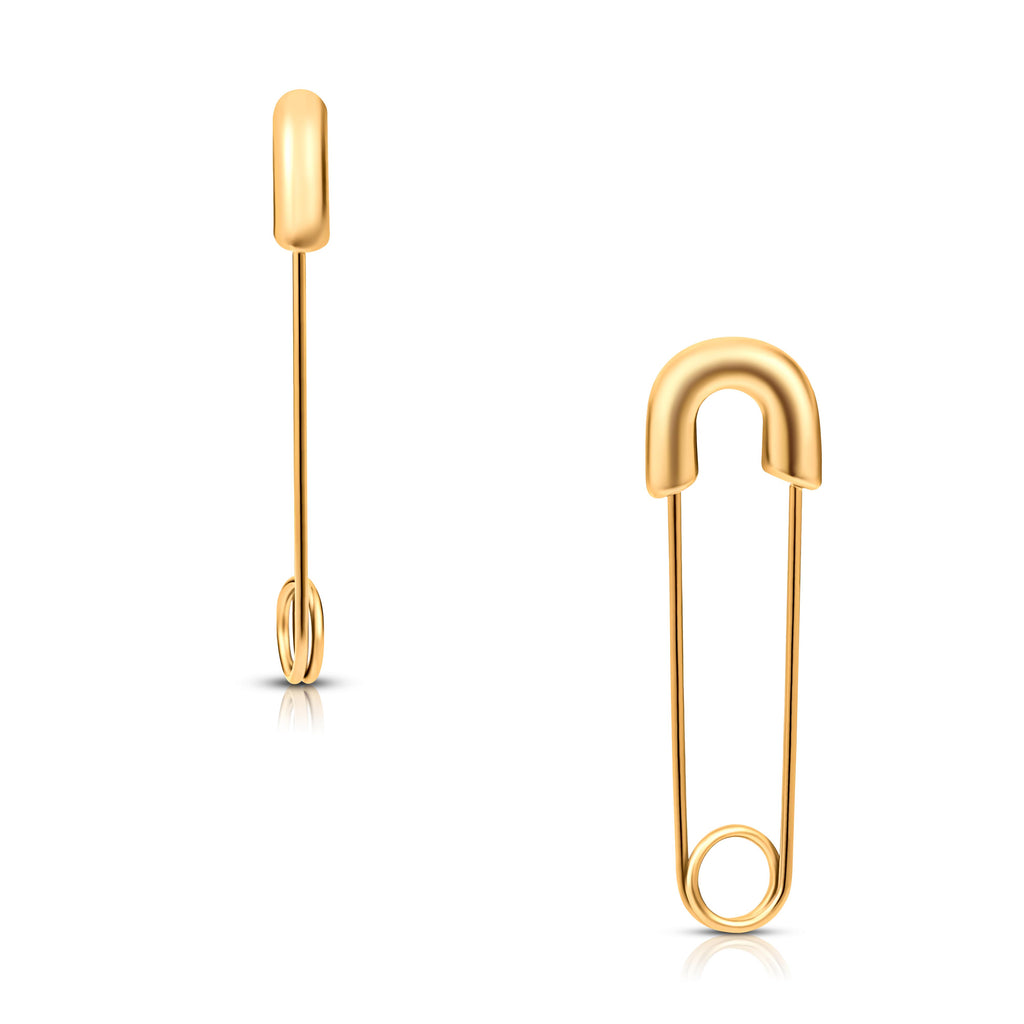 Radiance by Absolute™ Sterling Silver Safety Pin Pavé Earrings