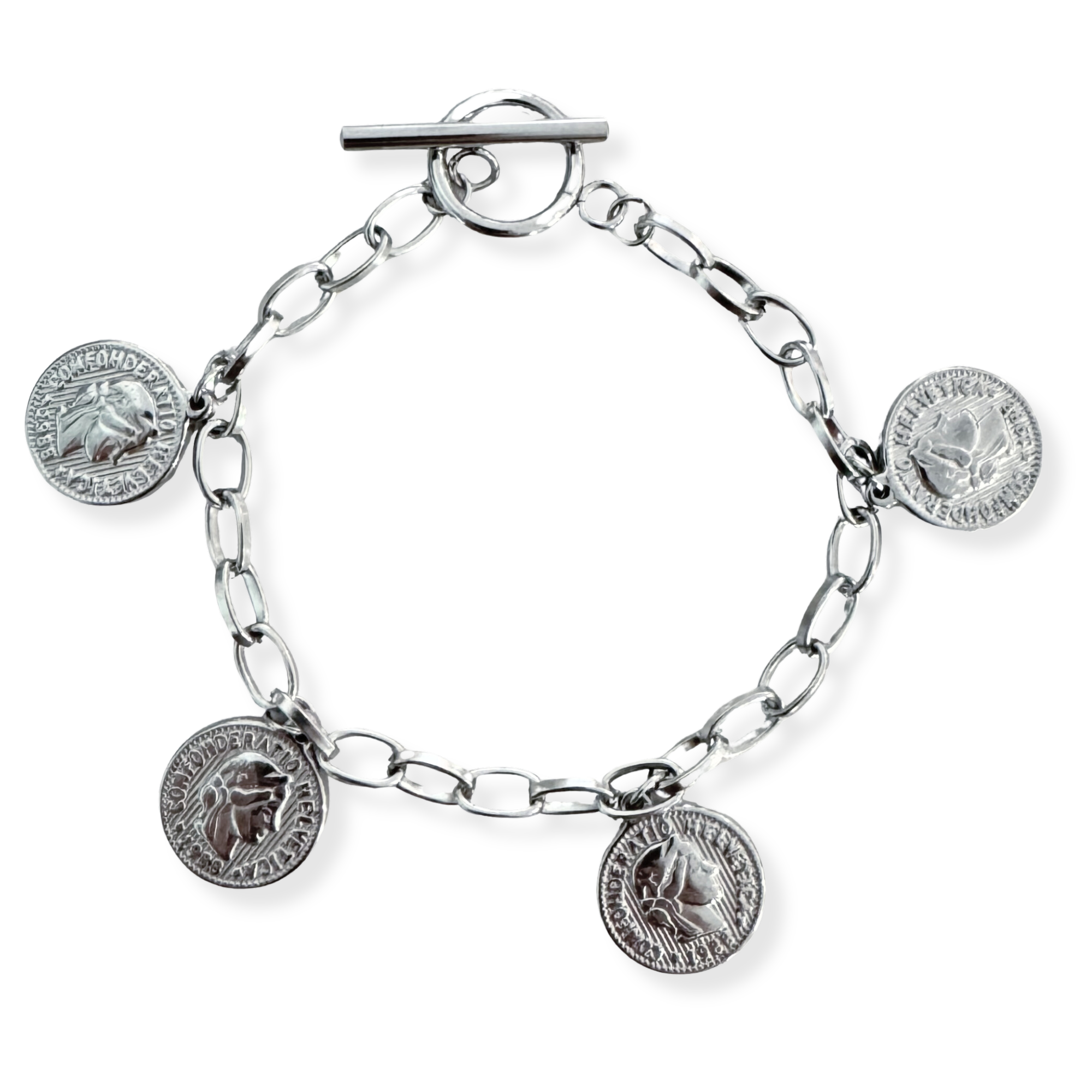 Toggle Chain Coin Charm Bracelet (Variant 2) - Ellie Vail Jewelry