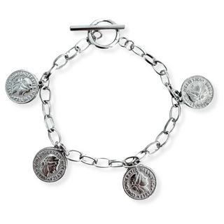 Toggle Chain Coin Charm Bracelet