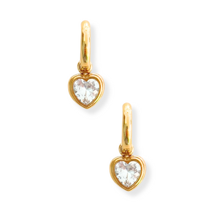 Heart Charm Huggie Hoop Earing