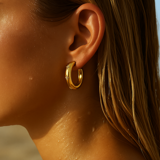 Sunburst Hoop Earring
