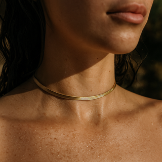 Herringbone Chain Choker Necklace