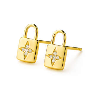 Star Lock Stud Earring