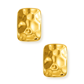 Large Hammered Rectangle Earring