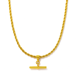 Rope Chain Bar Pendant Necklace