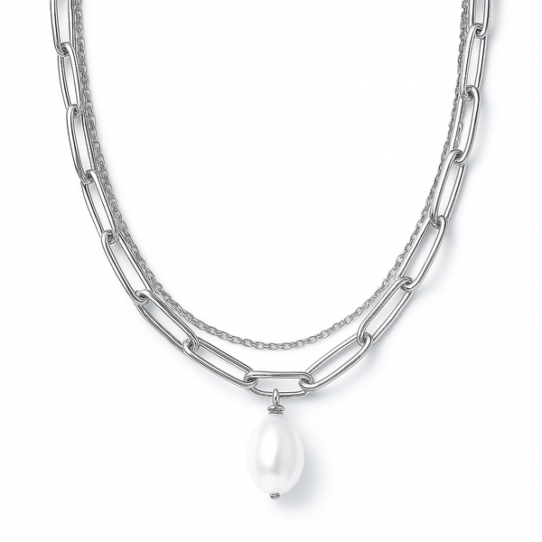 Renee Double Chain Pearl Choker Necklace - Ellie Vail Jewelry