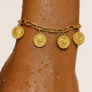 Toggle Chain Coin Charm Bracelet