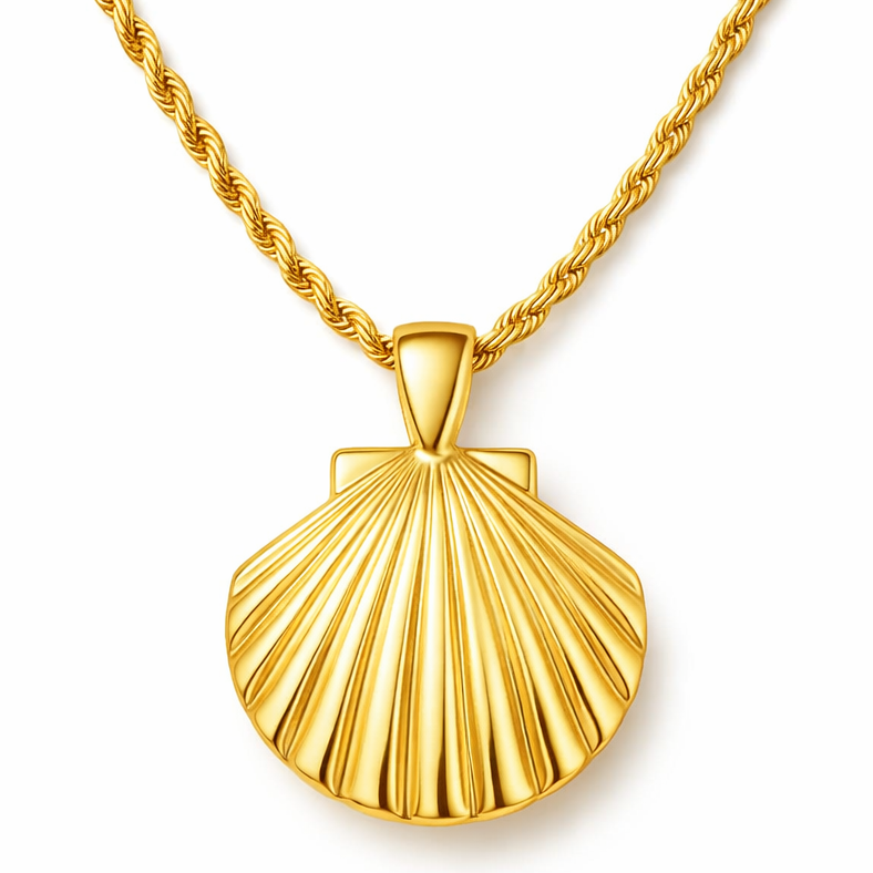 Natalia Oversized Shell Pendant Necklace - Ellie Vail Jewelry Natalia Oversized Shell Pendant Necklace - Ellie Vail Jewelry