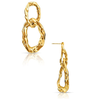 Lorah Hammered Link Drop Earring