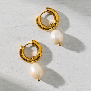 Melrose Mini Hoop Pearl Earring