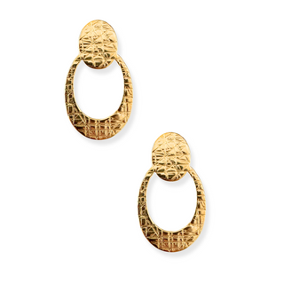 Textured Door Knocker Earring