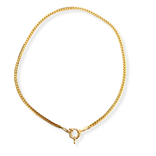 Sailors Clasp Flat Cuban Link Necklace