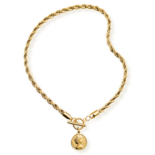 Rope Chain Toggle Coin Necklace