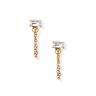 Gemstone Drop Chain Earring