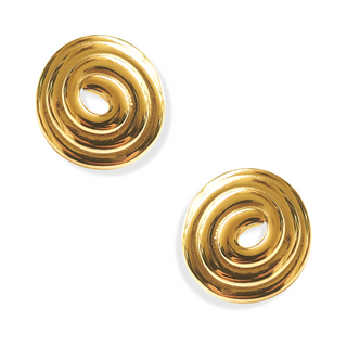 Oversized Round Spiral Stud Earring