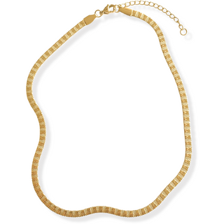 Textured Herringbone Choker Chain Necklace