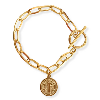 St. Benedict Toggle Charm Bracelet