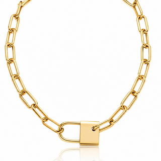 Lock Pendent Choker Necklace