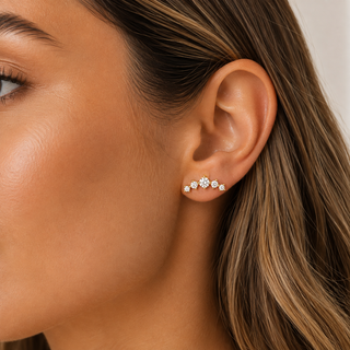Mini Cresent Stud Earring