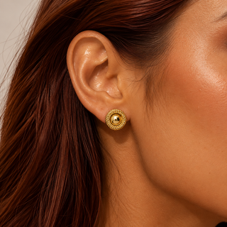 Rope Detail Button Earring