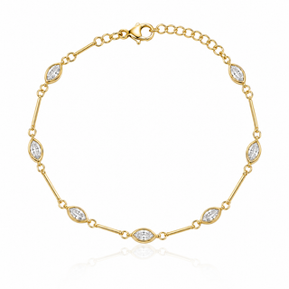 Oval Stone Charm Bracelet