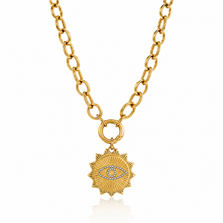 Sunburst Eye Pendant Necklace