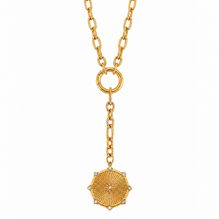 Lariat Chain Medallion Necklace