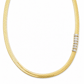 Herringbone Stone Choker Necklace