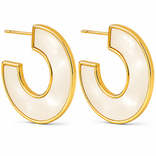 Mother Of Pearl Hoop Earring
