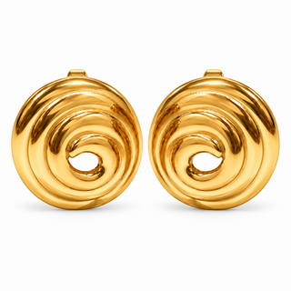 Spiral Button Earring