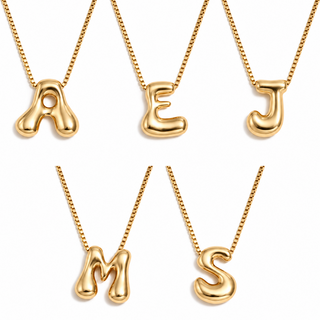 Bubble Initial Pendant Necklace