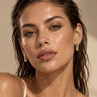 Rectangular Pavé Earring