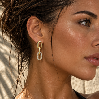 Pavé Link Chain Earring