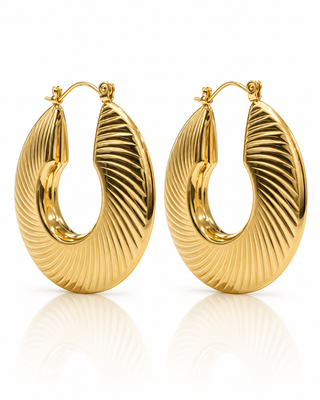 Large Spiral Disk Hoop Earring
