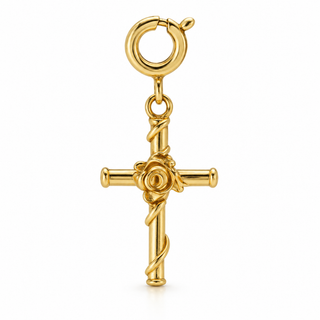 Effie Floral Cross Charm
