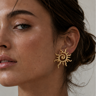Danica Oversized Sun Earring — Stud Earring