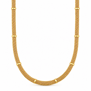 Cosette Beaded Round Mesh Chain Necklace
