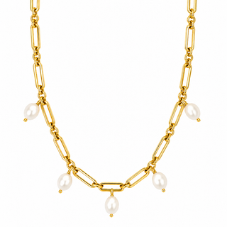 Kendall Toggle Chain Pearl Necklace
