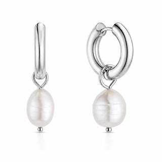 Melrose Mini Hoop Pearl Earring