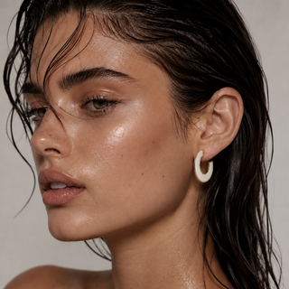 Mother Of Pearl Hoop Earring