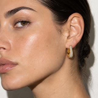 Pavé Tapered Hoop Earrings