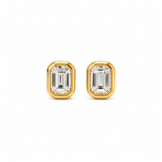 Elodie Emerald Bezel Stud Earring