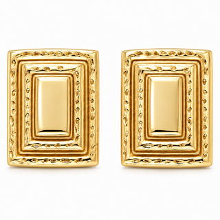 Hammered Rectangular Earring