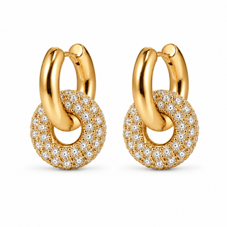 Natasha Pavé Interlocking Hoop Earring
