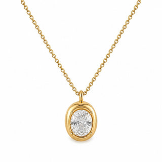 Oval Stone Pendant Necklace