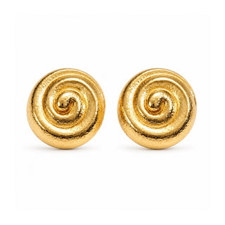 Heloisa Textured Spiral Button Earring